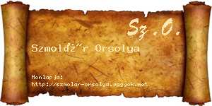 Szmolár Orsolya névjegykártya